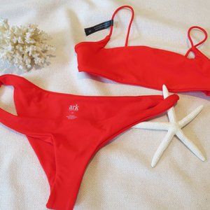 Ark Swimwear Red Bikini Top and Cheeky Bottom